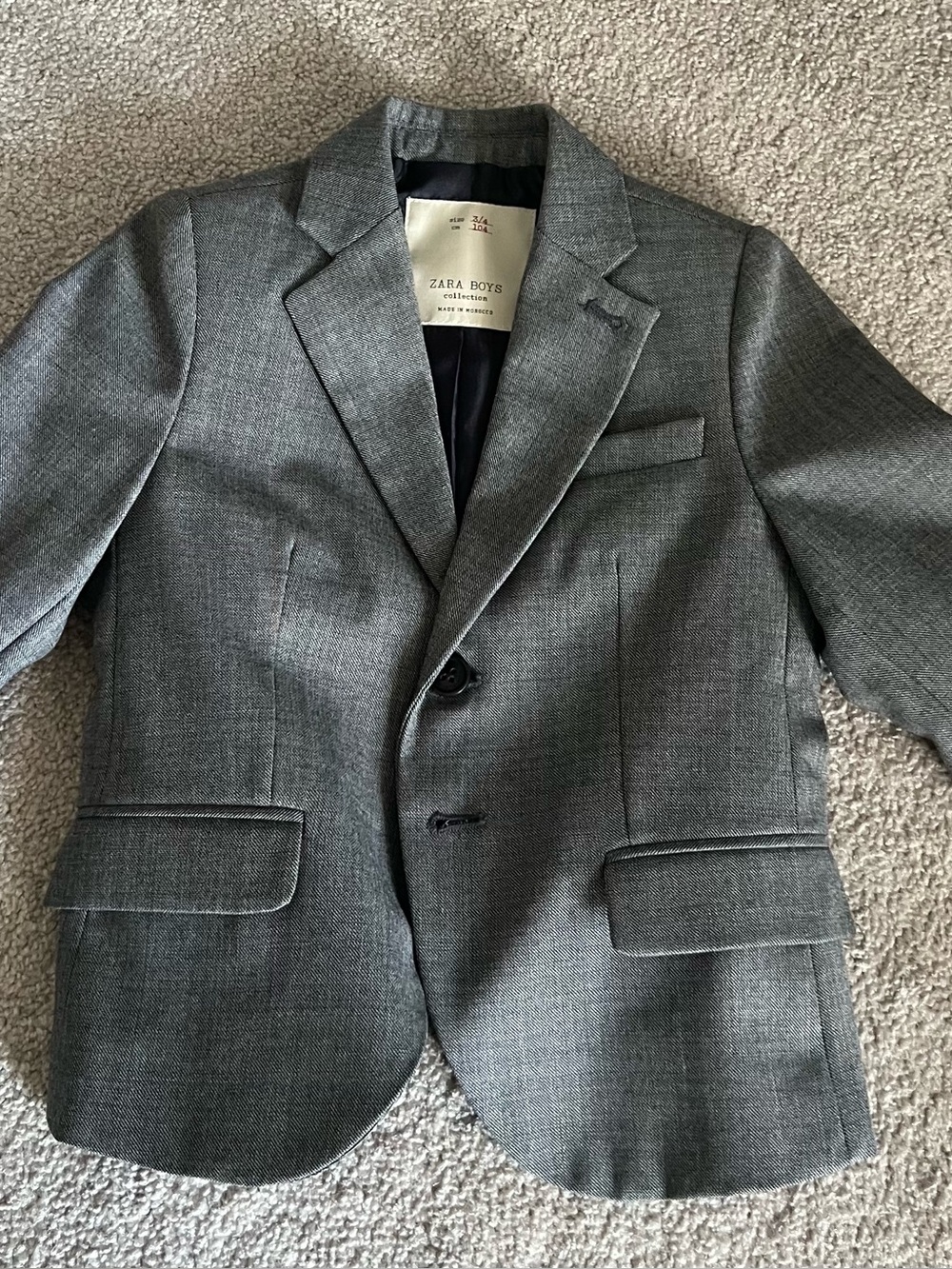 ZARA Boys Collection Gray Suit Set Size 3